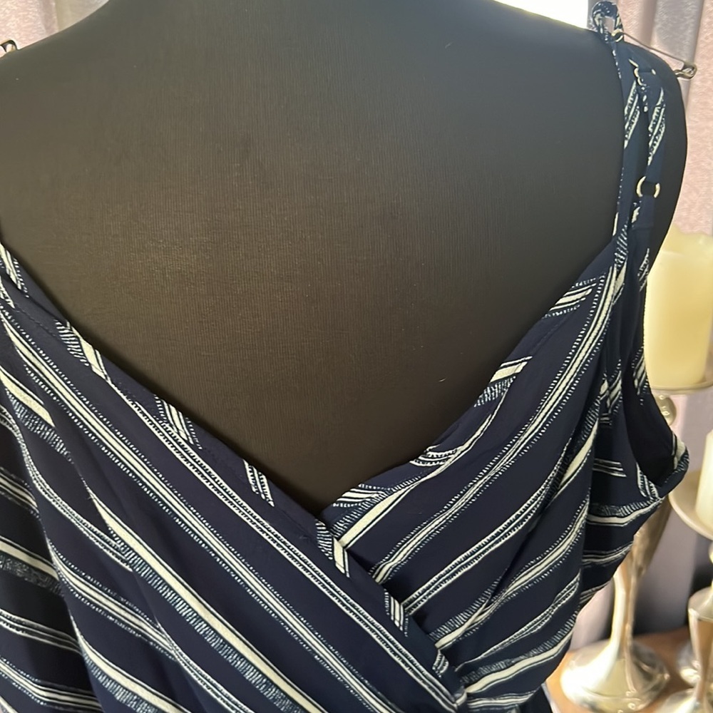 Bobeau Navy &‎ White Stripped Tank Style Jumpsuit - Picture 5 of 15